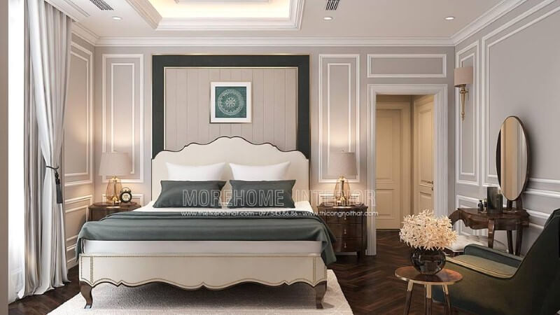 Giường ngủ chung cư tân cổ điển Giường ngủ chung cư tân cổ điển
