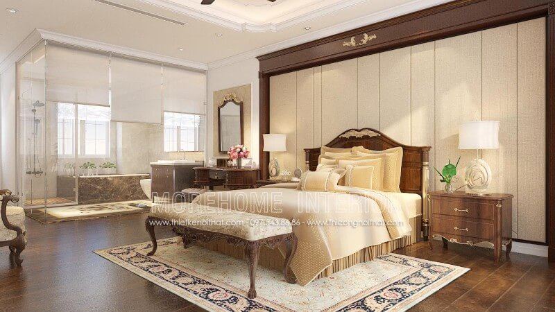 Giường ngủ biệt thự alt=