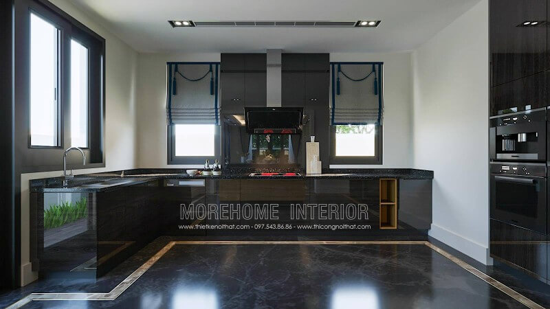 Mẫu tủ bếp gỗ công nghiệp acrylic hiện đại sang trọng Tủ bếp acrylic