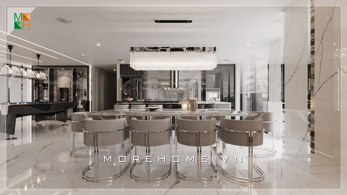 Bộ bàn ghế ăn thiết kế độc đáo mang nét đẹp hiện đại sang trọng, phù hợp cho biệt thự, chung cư phong cách hiện đại