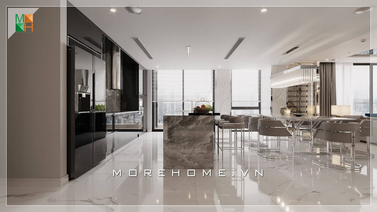 Bộ bàn ghế ăn thiết kế lạ mắt mang đến không gian phòng ăn hiện đại cao cấp, dành cho biệt thự, chung cư có diện tích lớn