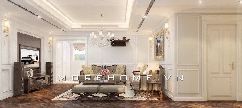 Tham khảo mẫu thiết kế phòng khách biệt thự tân cổ điển đẹp ngây ngất vạn người mê.