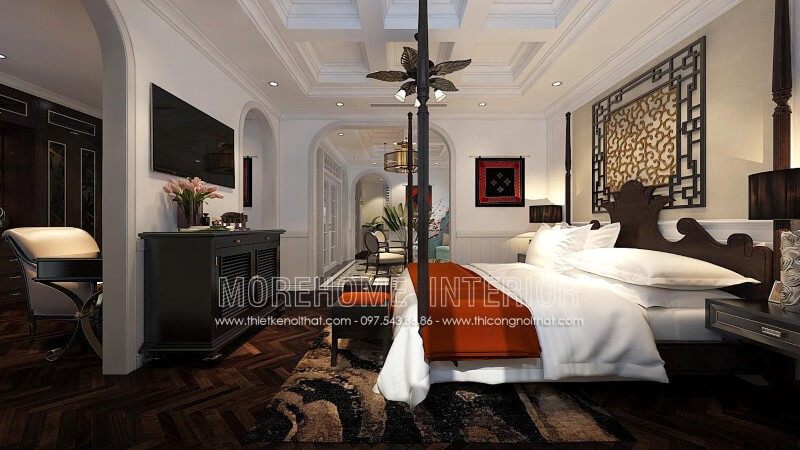 Mẫu giường ngủ biệt thự cao cấp được thiết kế theo kiểu dáng cách điệu, mới lạ, giúp tạo nên sự riêng biệt cho người sử dụng.